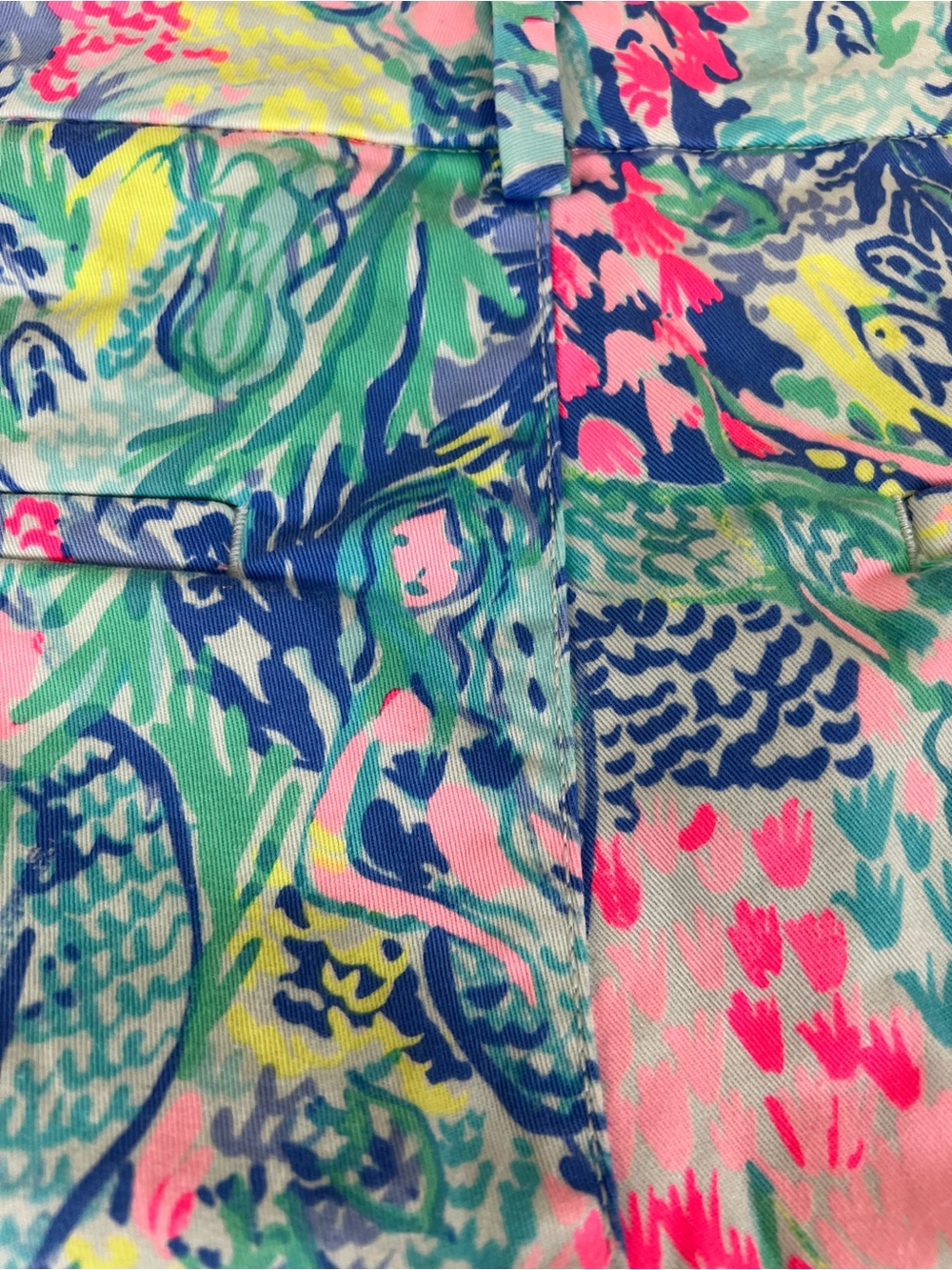 Lily Pulitzer mermaid cove size 14 Printed Cotton-Blend Shorts - Pink & Blue - Picture 11 of 15